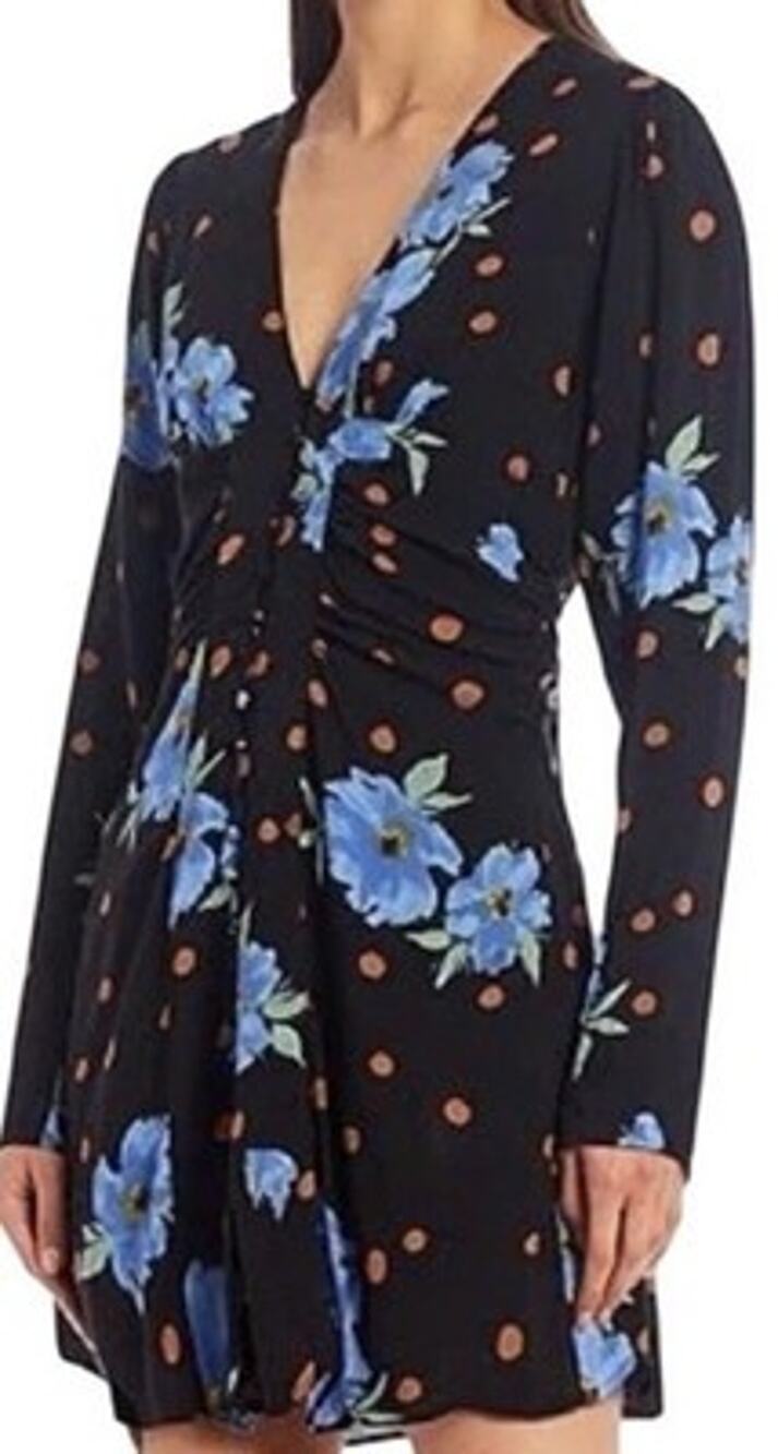 Free People Dark Floral Dress Polka Dots Romantic Goth Festival Fairy Boho Y2K L